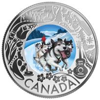 2019 $3 Celebrating Canadian Fun & Festivities - Dogsledding Silver
